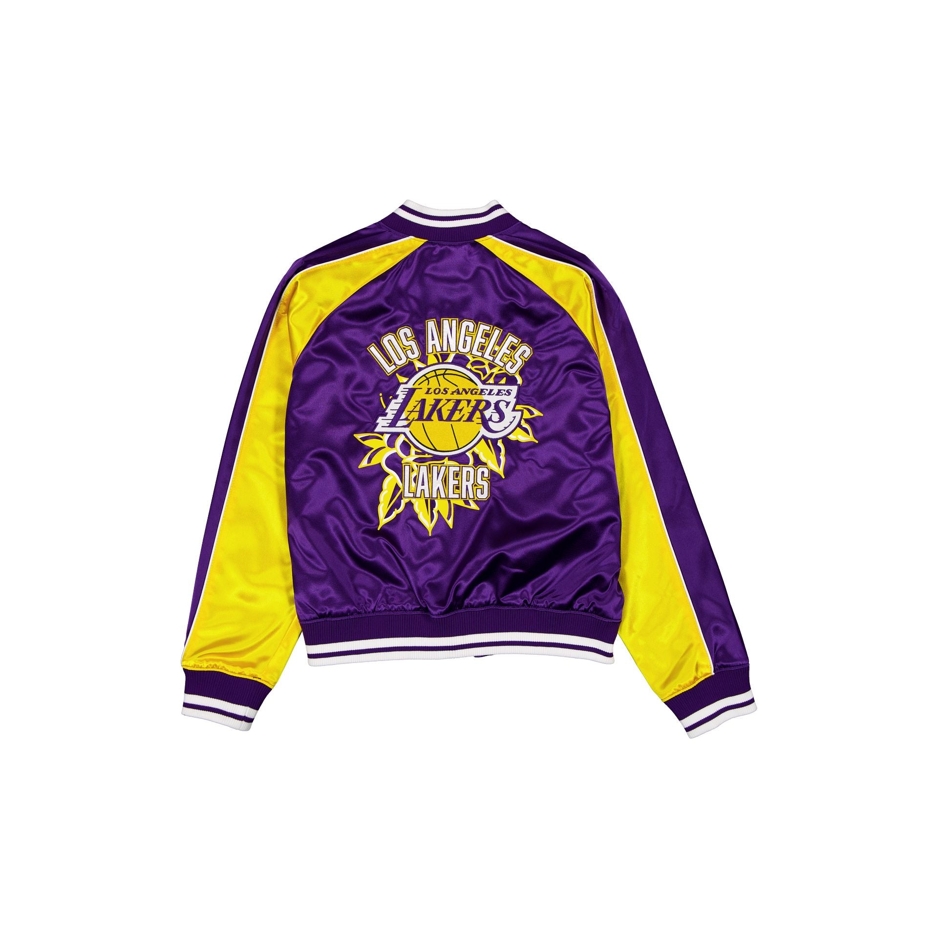 Los Angeles Lakers Women's Floral Satin Varsity Jacket