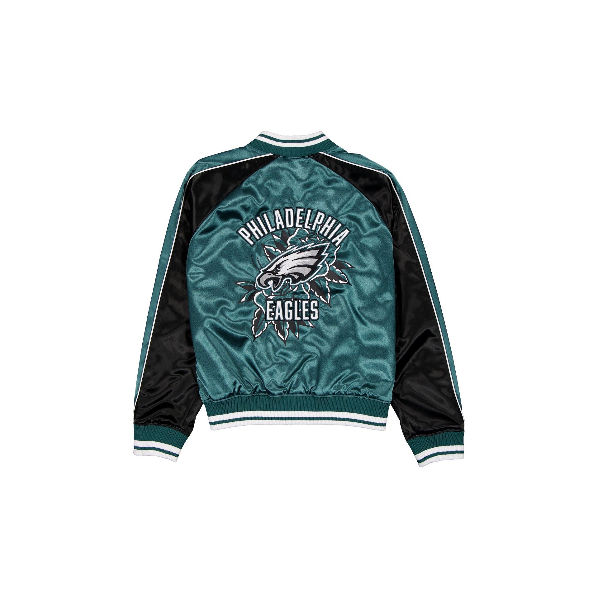 Philadelphia Eagles Women's Floral Satin Varsity Jacket