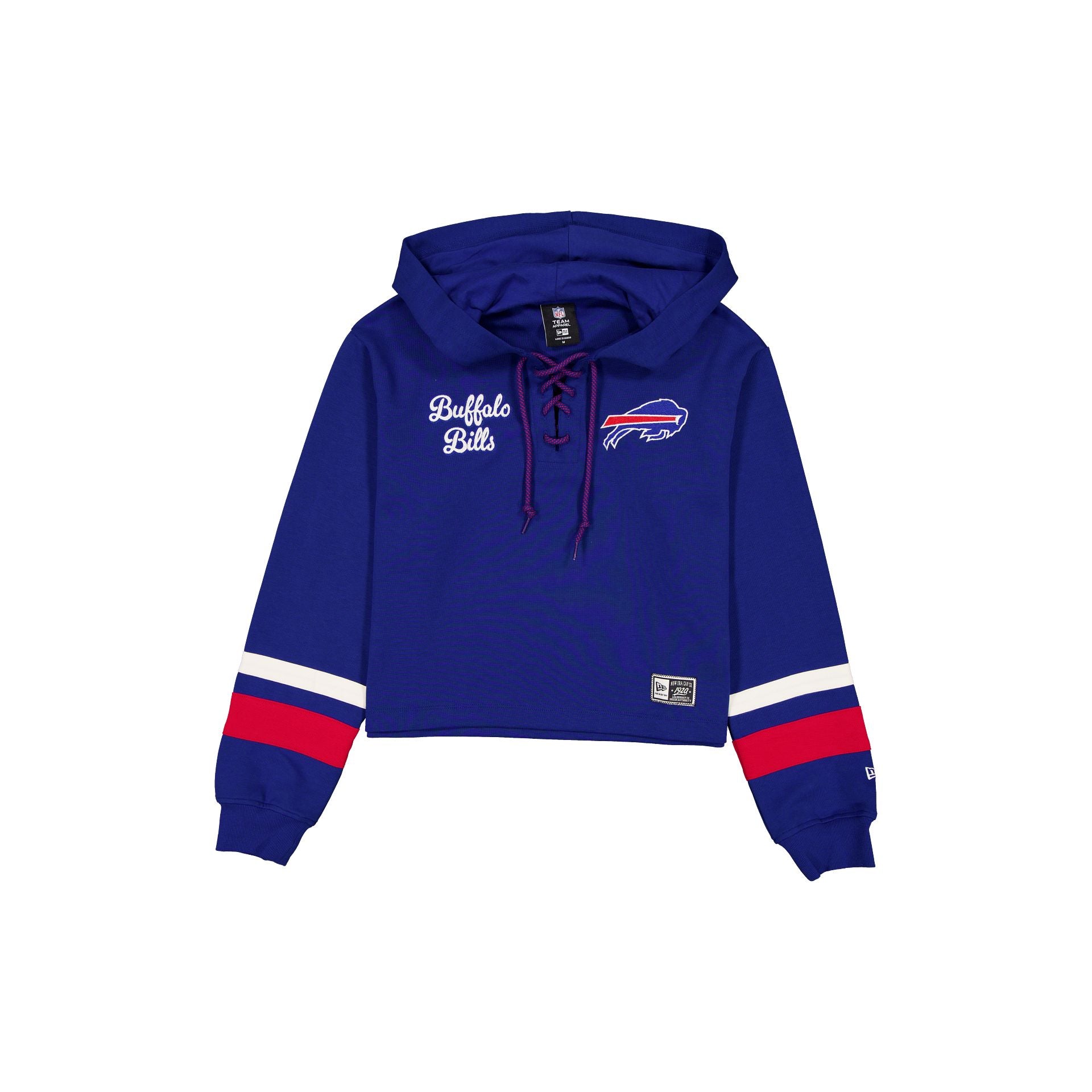 Buffalo Bills Women's Throwback Cropped Tie Hoodie