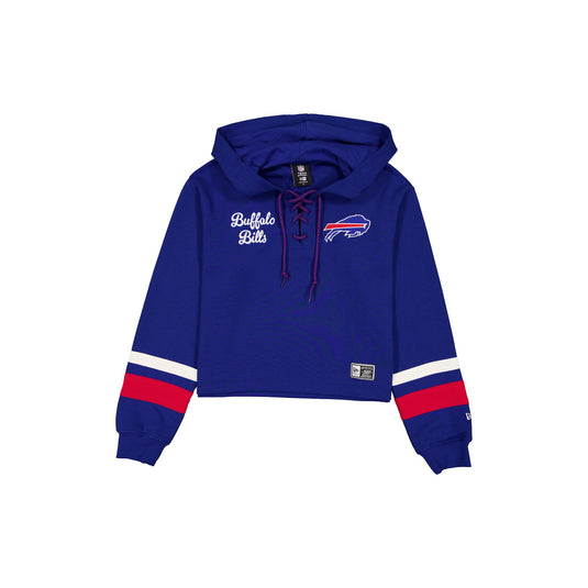Buffalo Bills Women's Throwback Cropped Tie Hoodie