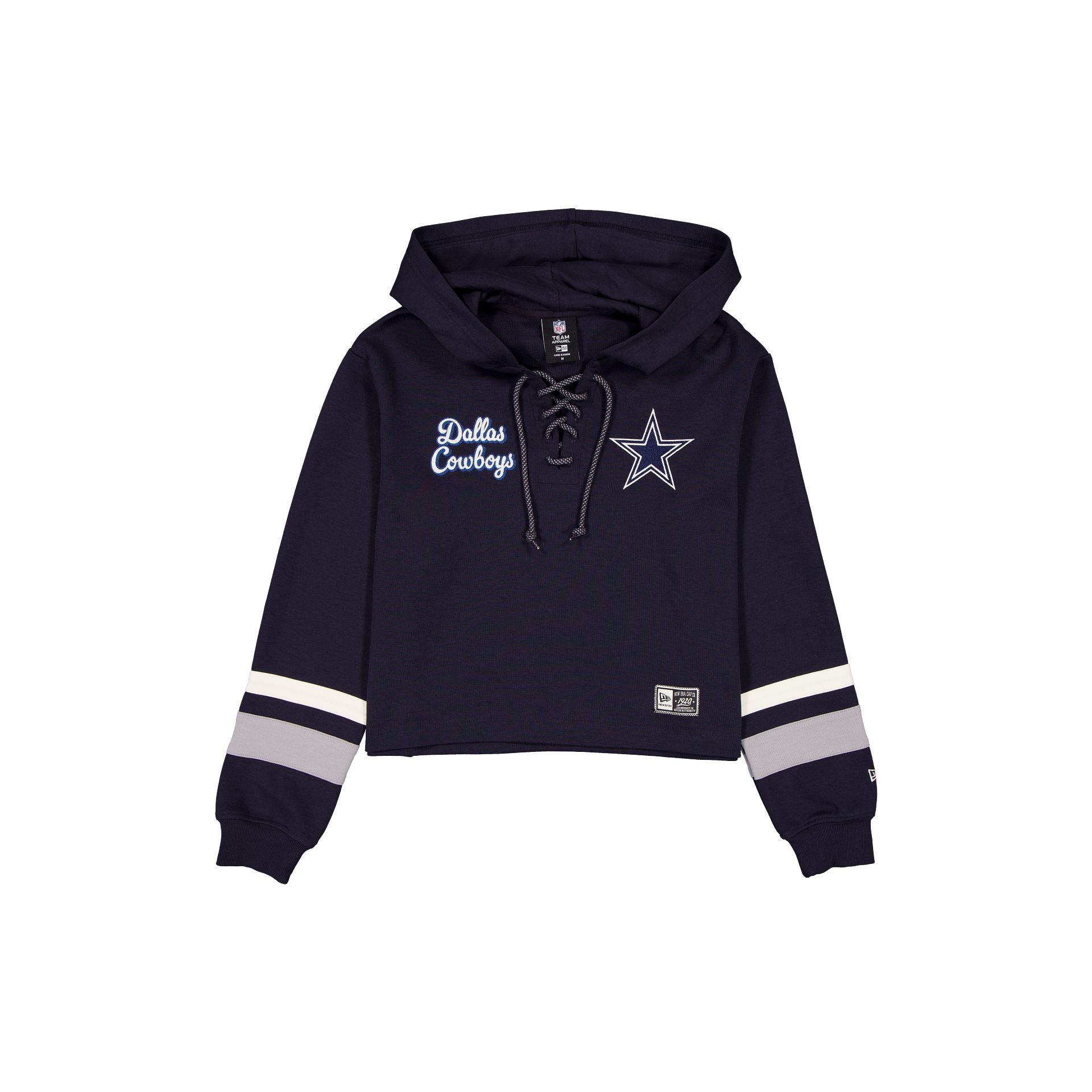 Dallas Cowboys Women's Throwback Cropped Tie Hoodie