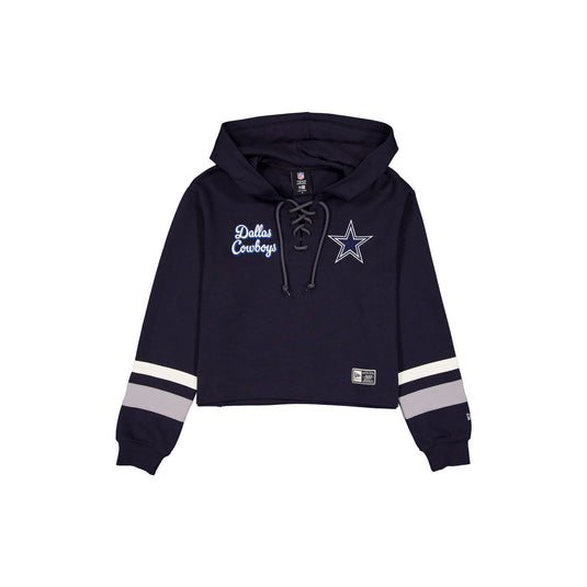 Dallas Cowboys Women's Throwback Cropped Tie Hoodie