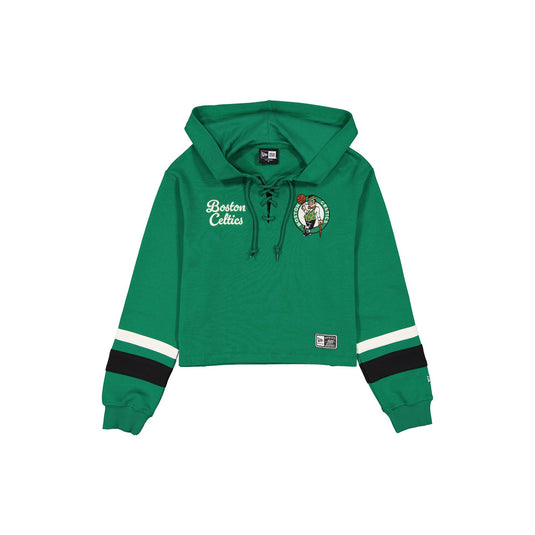 Boston Celtics Women's Throwback Cropped Tie Hoodie
