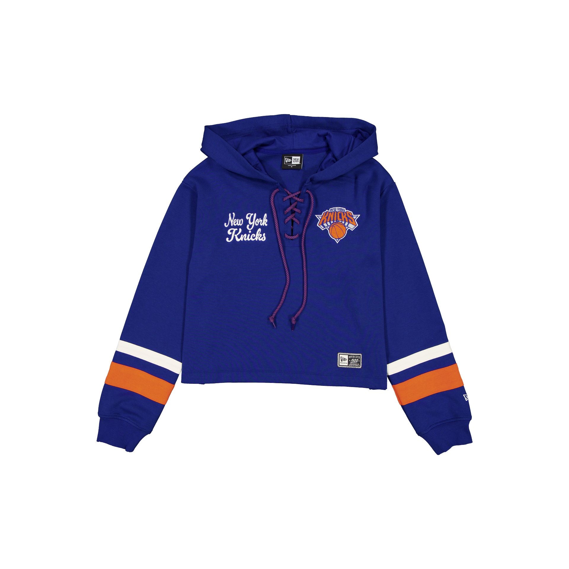 New York Knicks Women's Throwback Cropped Tie Hoodie