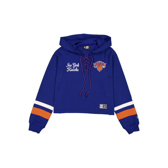 New York Knicks Women's Throwback Cropped Tie Hoodie