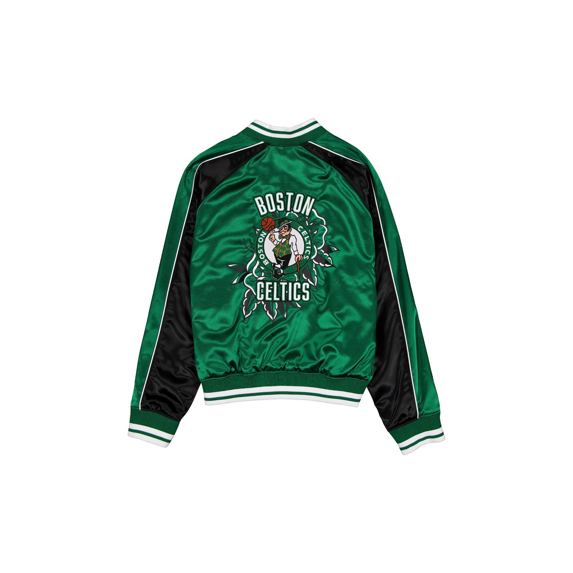 Boston Celtics Women's Floral Satin Varsity Jacket