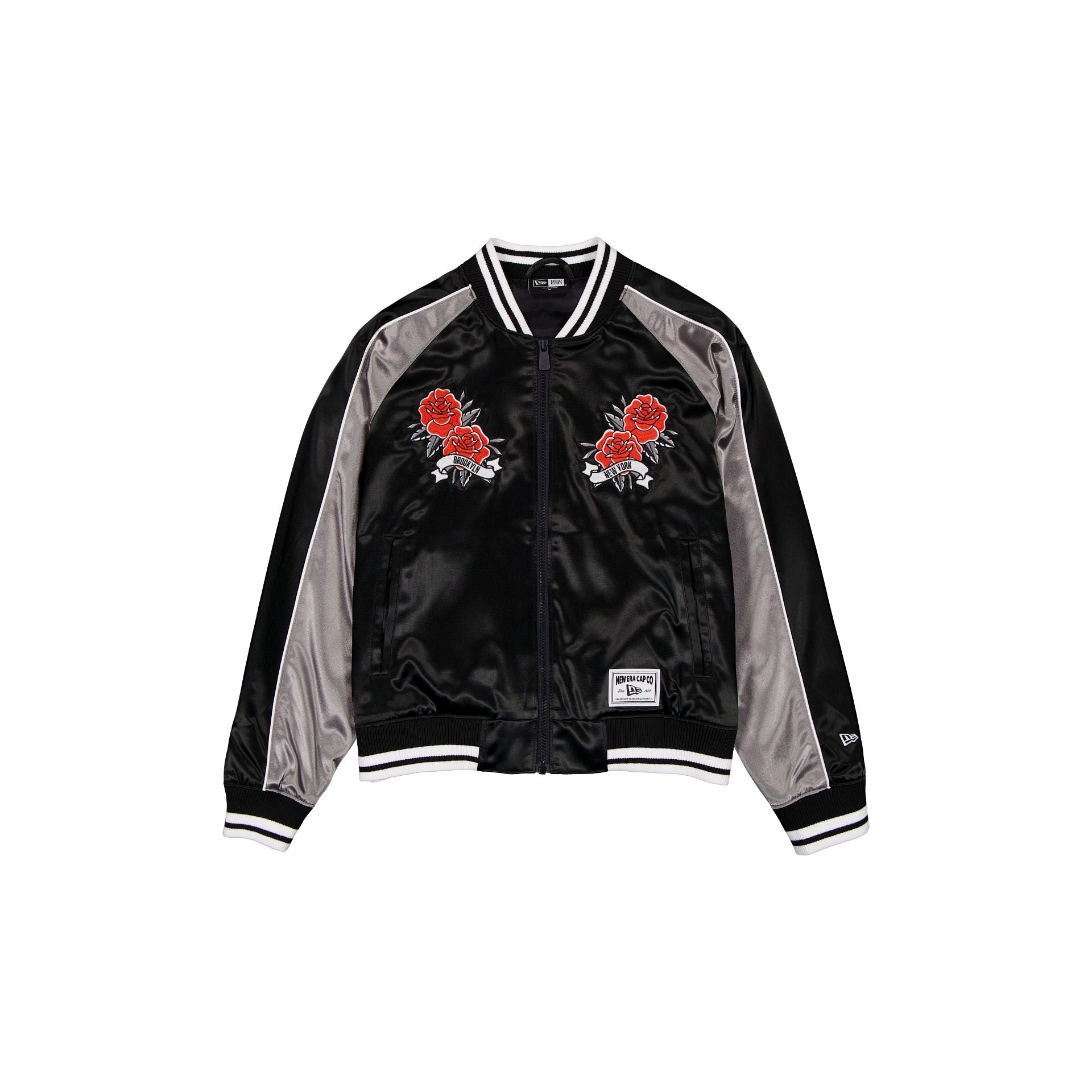 Brooklyn Nets Women's Floral Satin Varsity Jacket