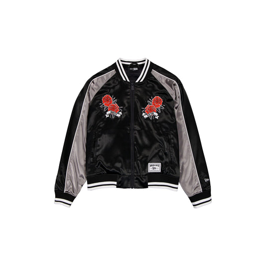 Brooklyn Nets Women's Floral Satin Varsity Jacket