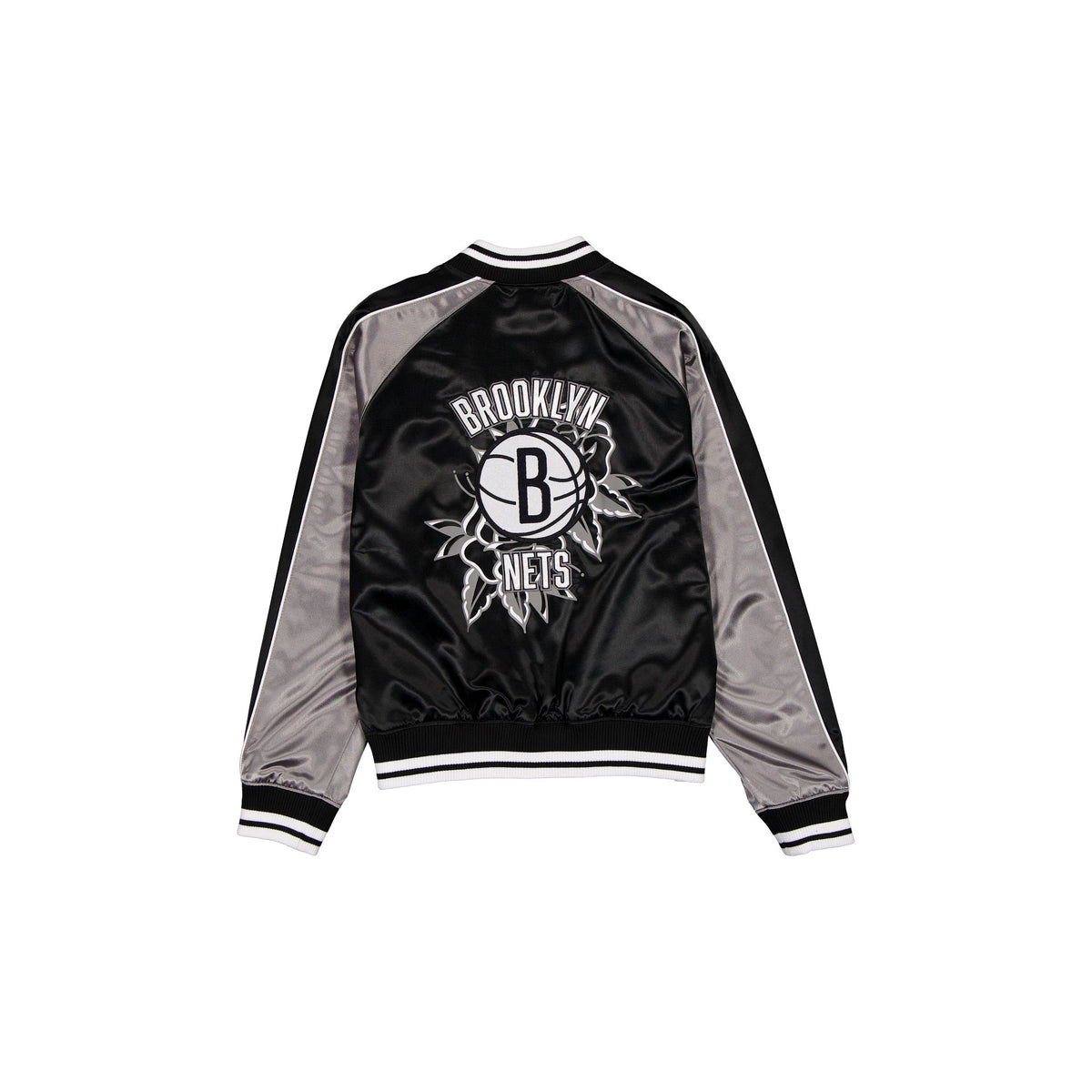 Brooklyn Nets Women's Floral Satin Varsity Jacket