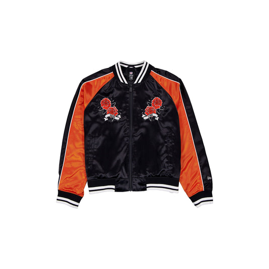 Chicago Bears Women's Floral Satin Varsity Jacket