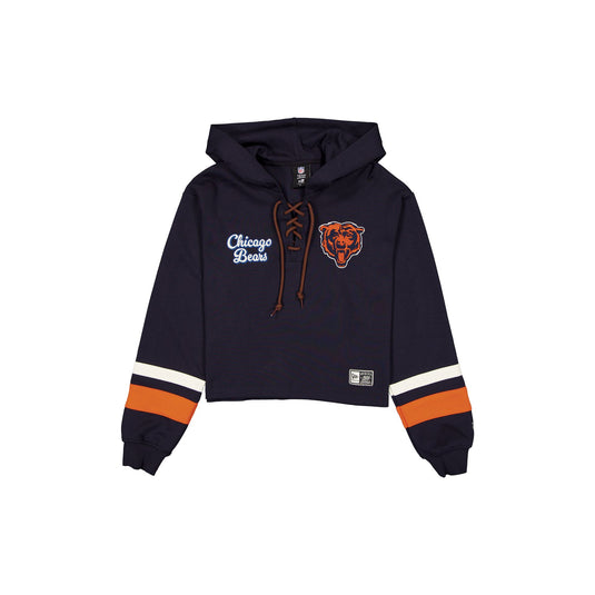 Chicago Bears Women's Throwback Cropped Tie Hoodie