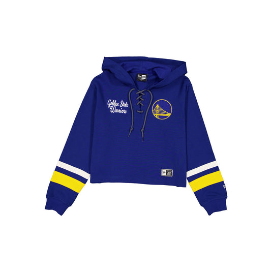 Golden State Warriors Women's Throwback Cropped Tie Hoodie
