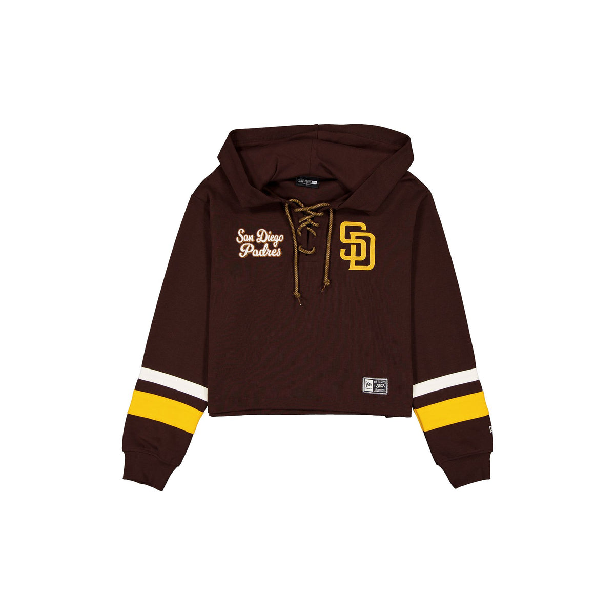 San Diego Padres Women's Throwback Cropped Tie Hoodie