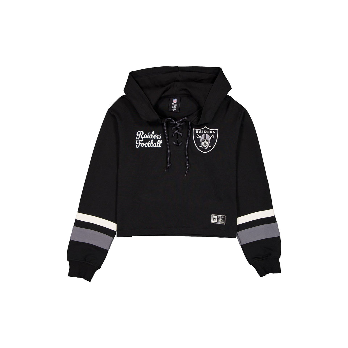 Las Vegas Raiders Women's Throwback Cropped Tie Hoodie