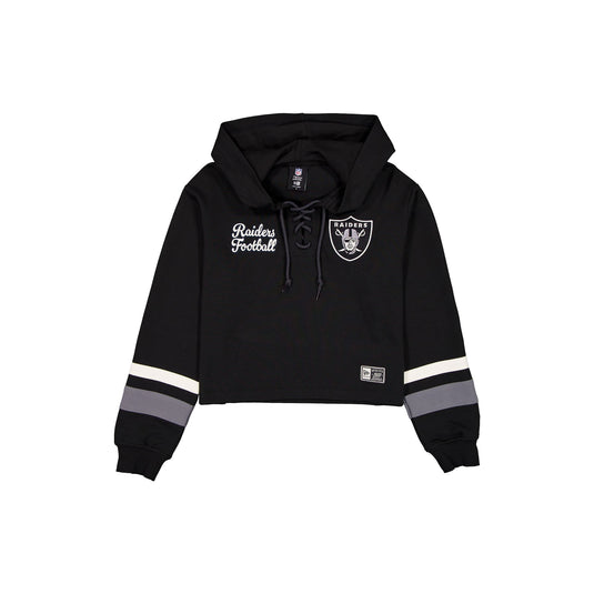 Las Vegas Raiders Women's Throwback Cropped Tie Hoodie