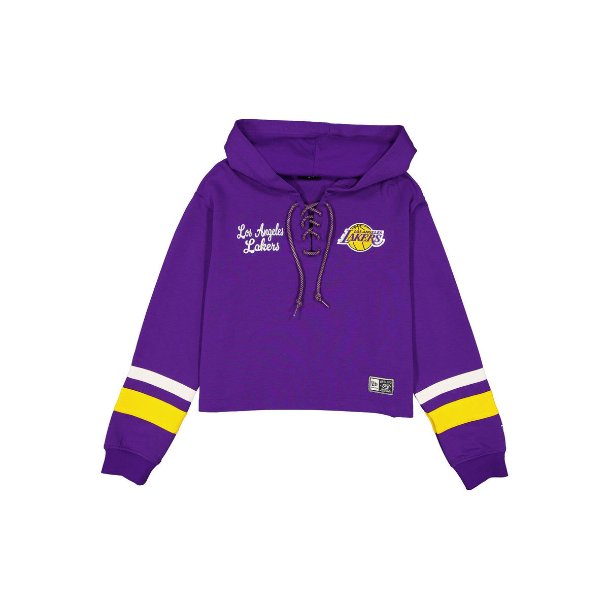 Los Angeles Lakers Women's Throwback Cropped Tie Hoodie