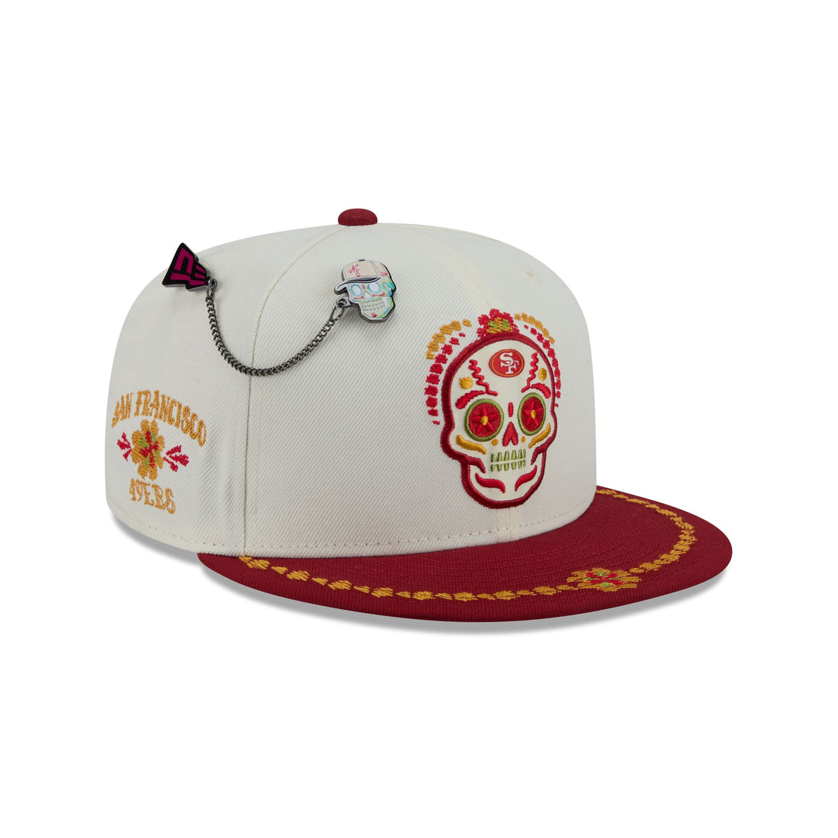 San Francisco 49ers Day of the Dead Chrome White 59FIFTY Fitted Hat