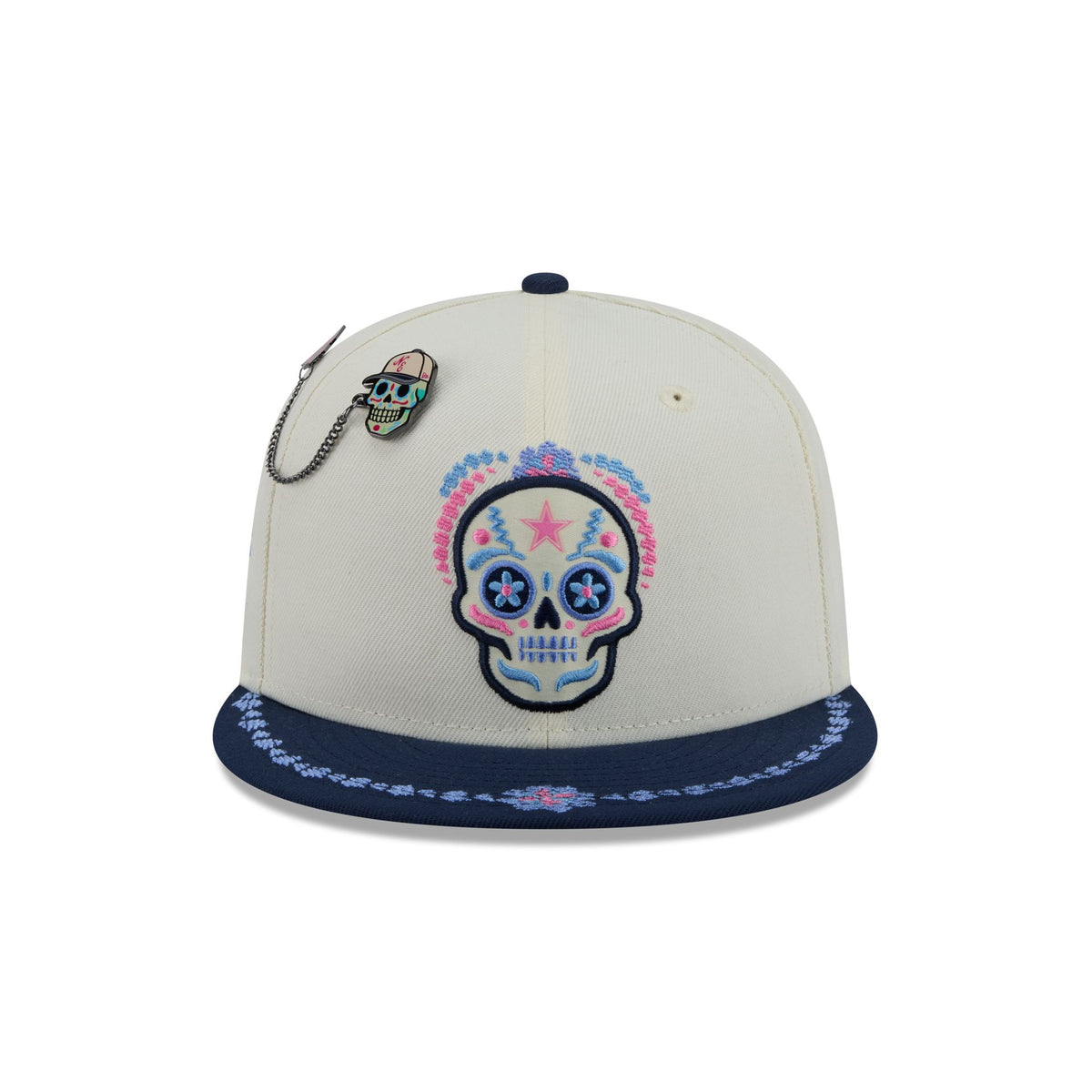 Dallas Cowboys Day of the Dead Chrome White 59FIFTY Fitted Hat
