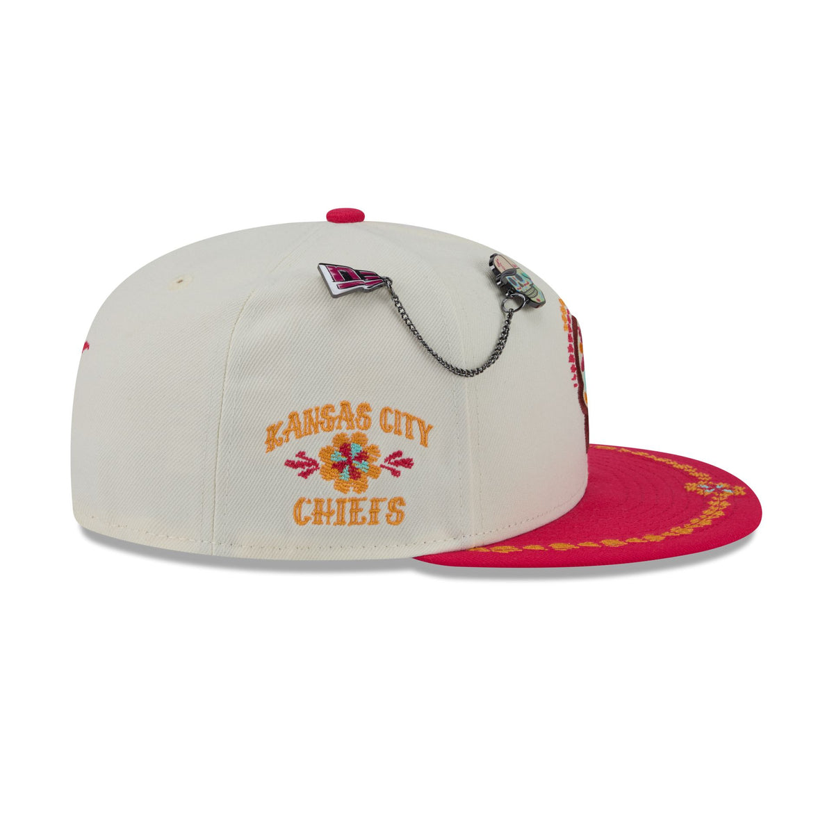 Kansas City Chiefs Day of the Dead Chrome White 59FIFTY Fitted Hat