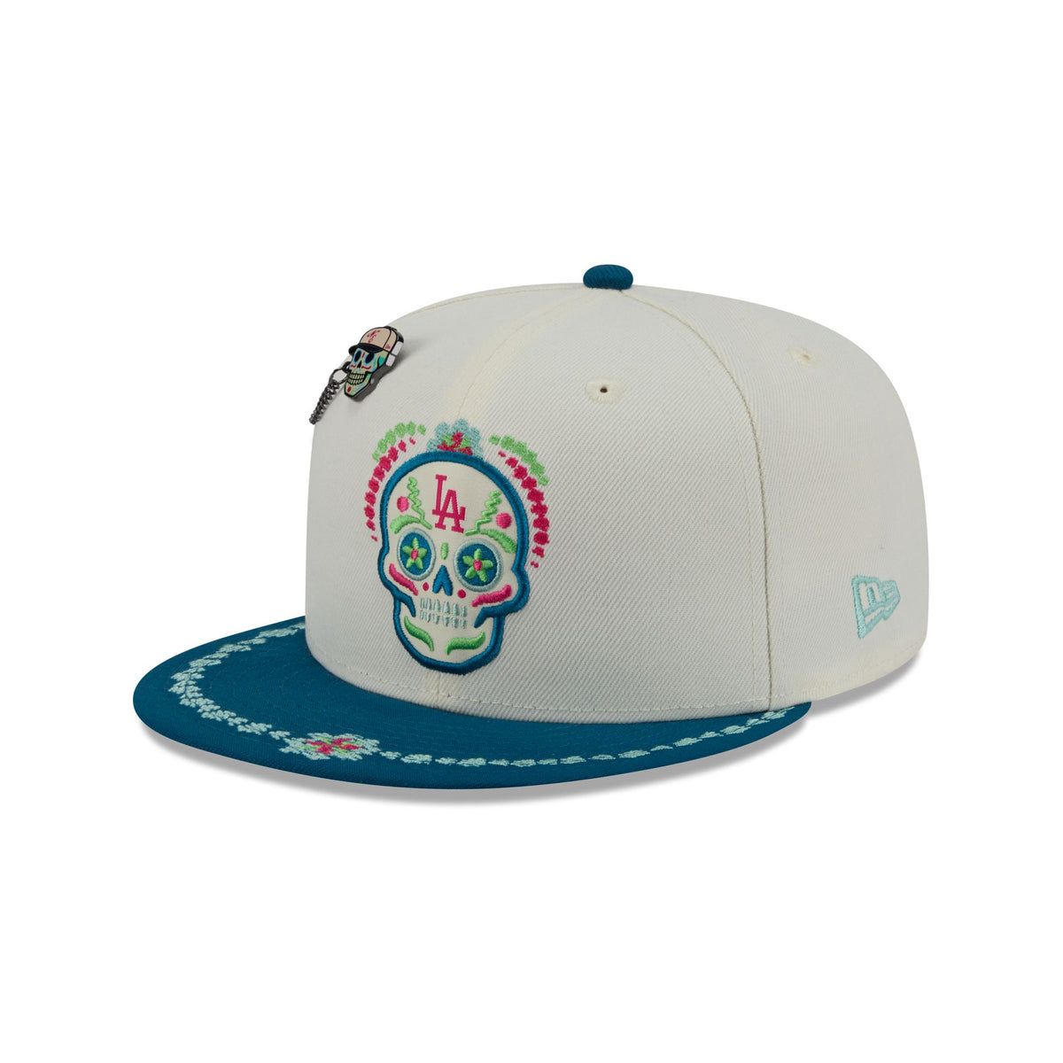 Los Angeles Dodgers Day of the Dead Chrome White 59FIFTY Fitted Hat