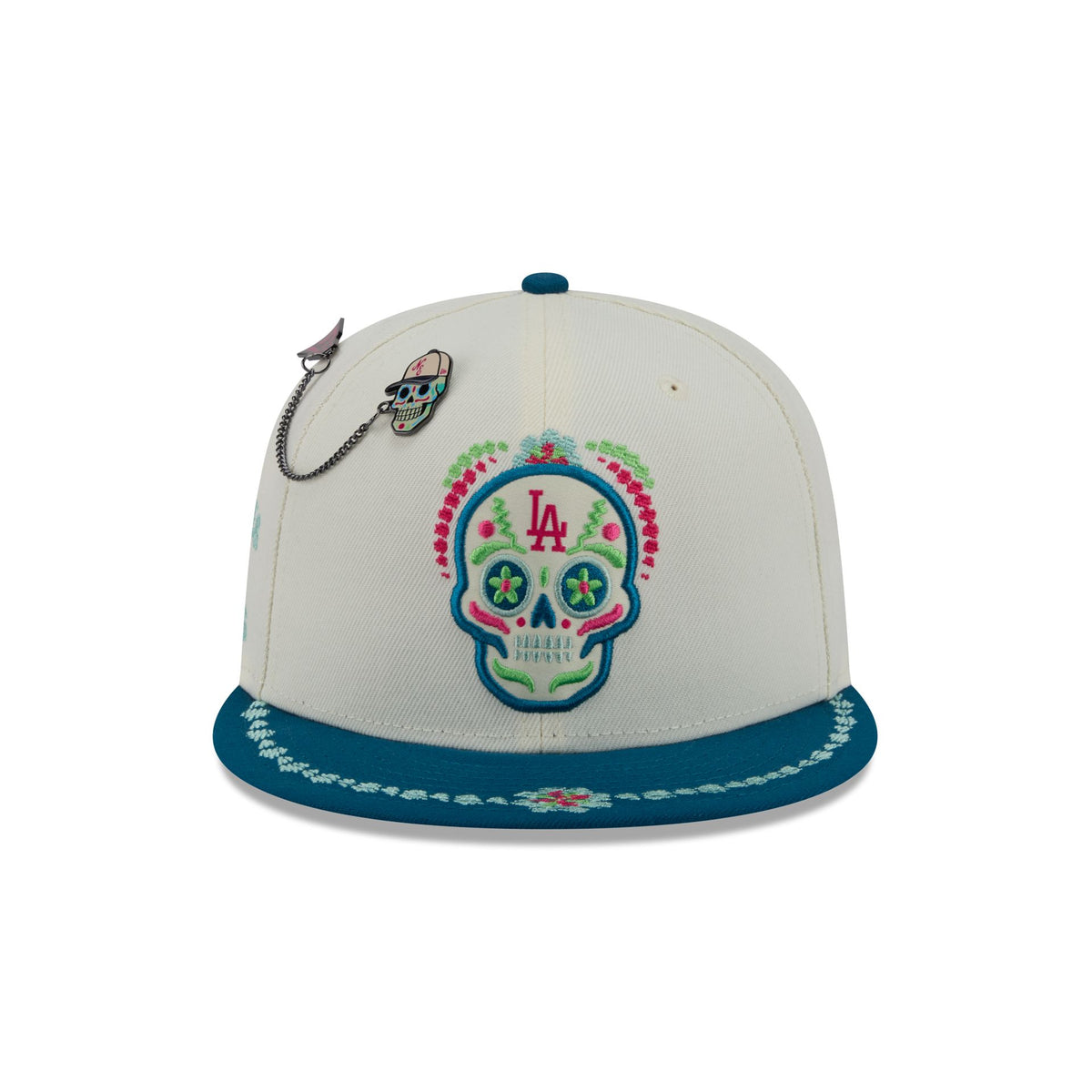Los Angeles Dodgers Day of the Dead Chrome White 59FIFTY Fitted Hat