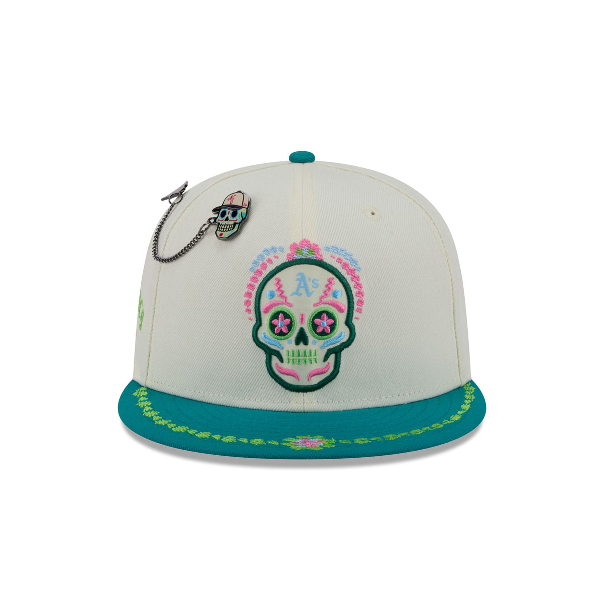 Athletics Day of the Dead Chrome White 59FIFTY Fitted Hat