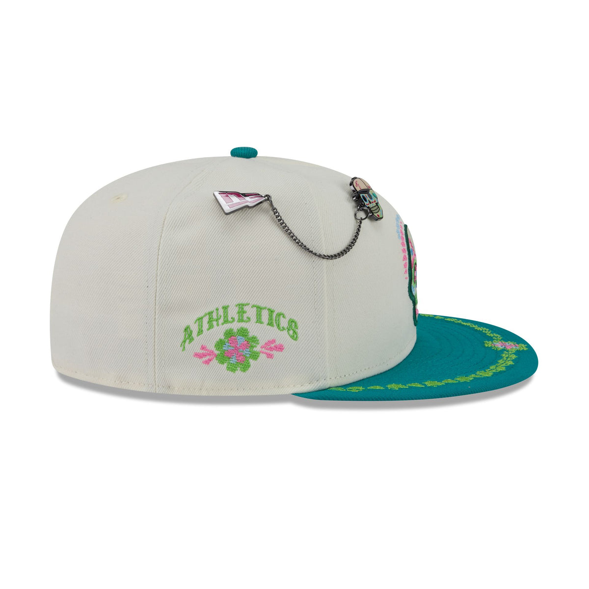 Athletics Day of the Dead Chrome White 59FIFTY Fitted Hat