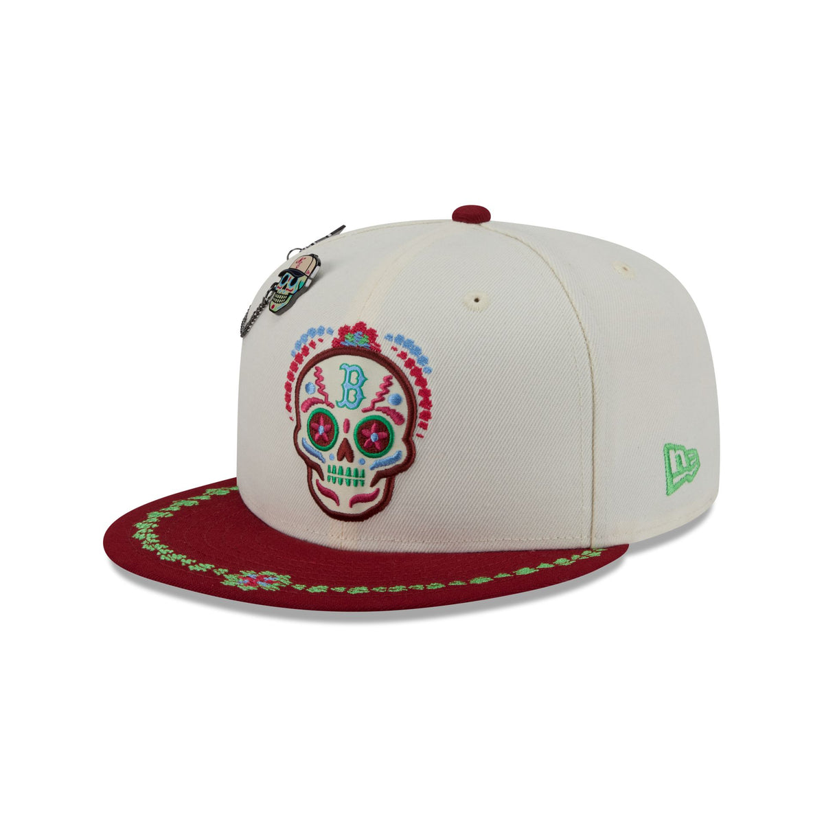Boston Red Sox Day of the Dead Chrome White 59FIFTY Fitted Hat