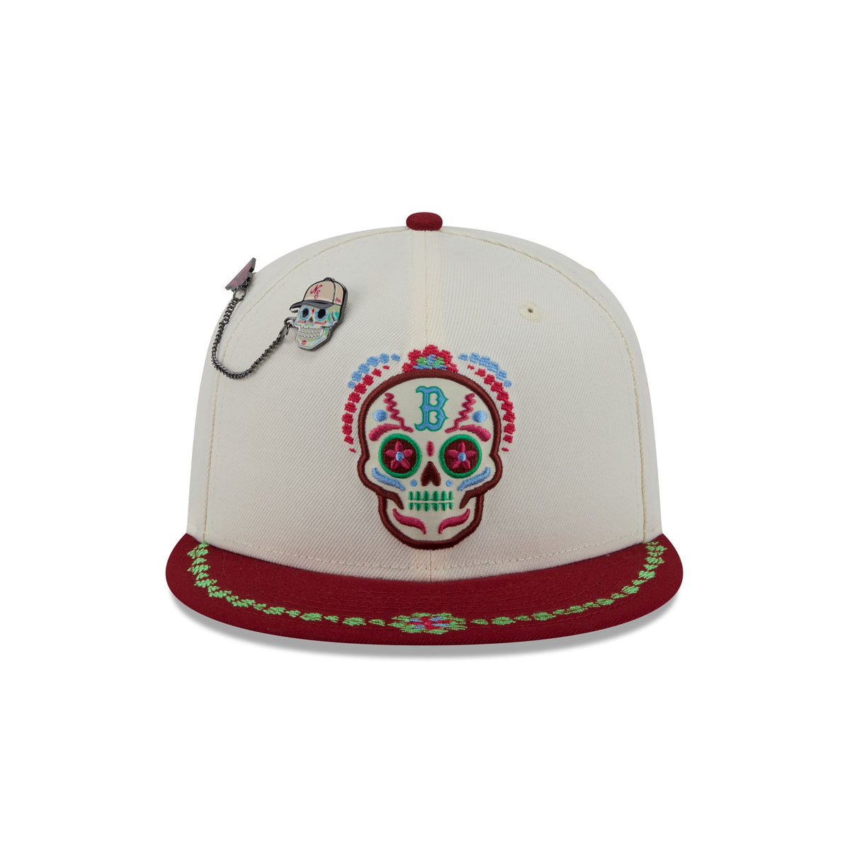 Boston Red Sox Day of the Dead Chrome White 59FIFTY Fitted Hat