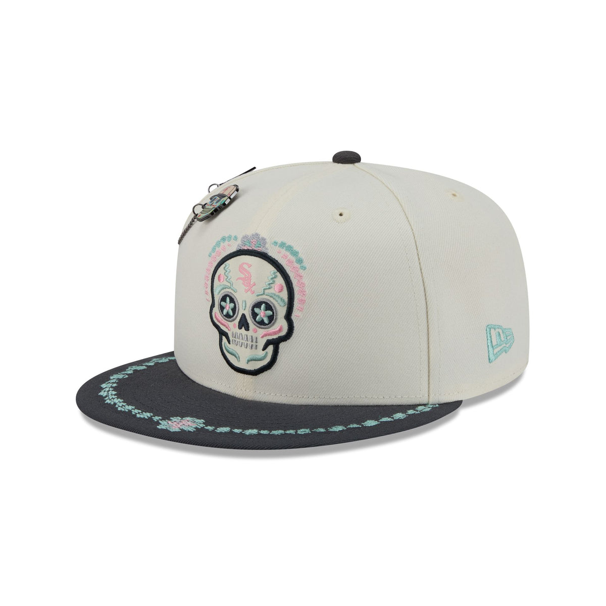 Chicago White Sox Day of the Dead Chrome White 59FIFTY Fitted Hat