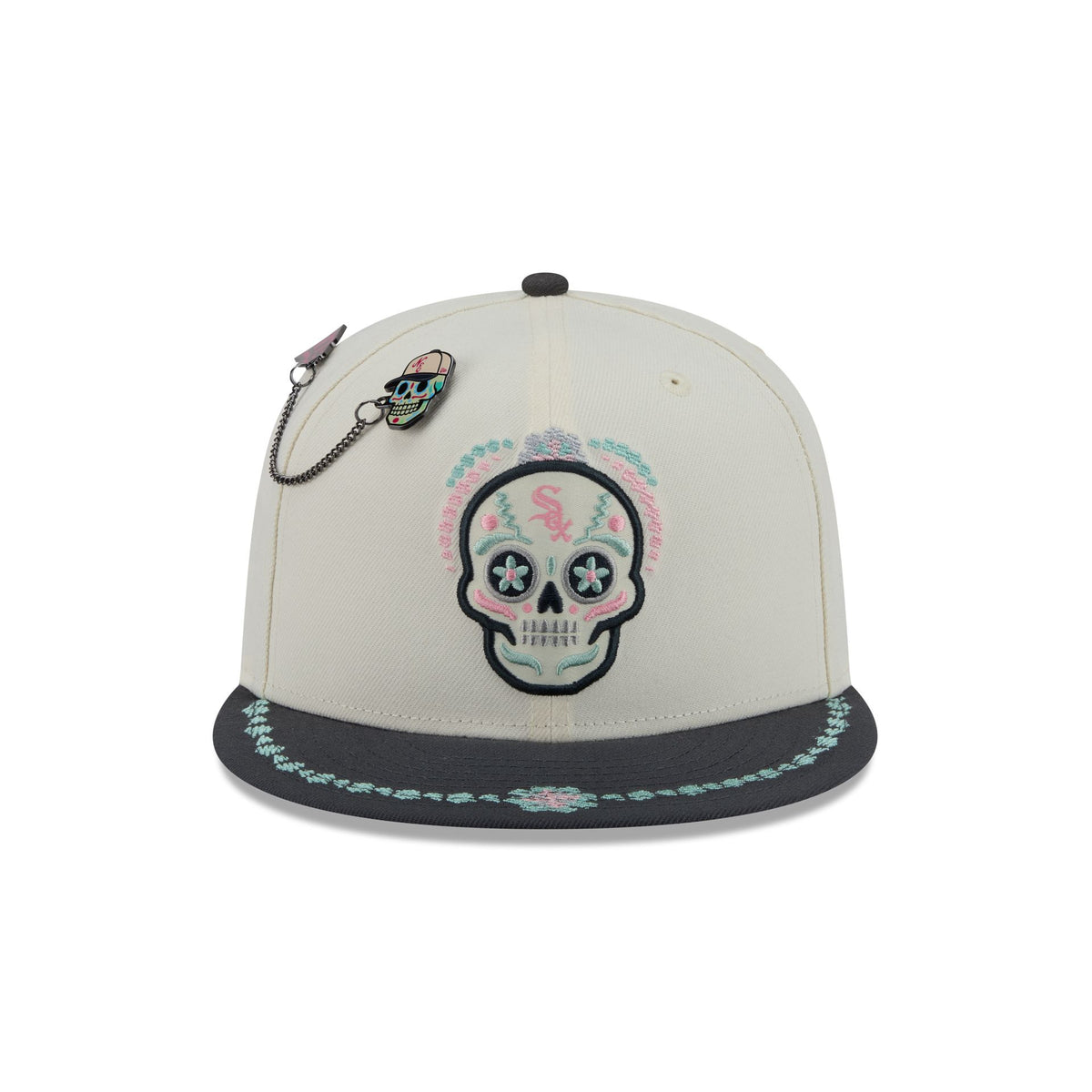 Chicago White Sox Day of the Dead Chrome White 59FIFTY Fitted Hat