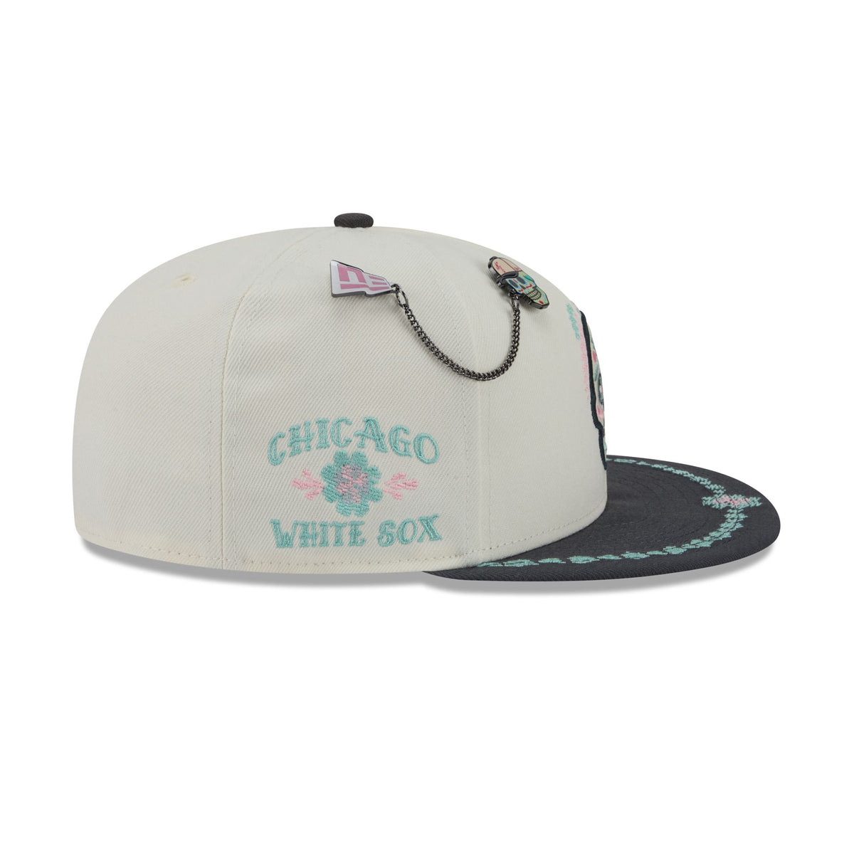Chicago White Sox Day of the Dead Chrome White 59FIFTY Fitted Hat