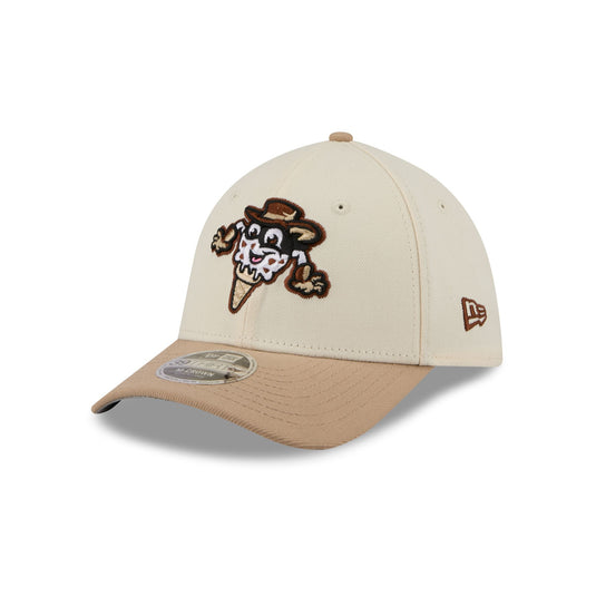 Binghamton Rumble Ponies Theme Night Beige 39THIRTY M-Crown Stretch Fit Hat - New Era Cap