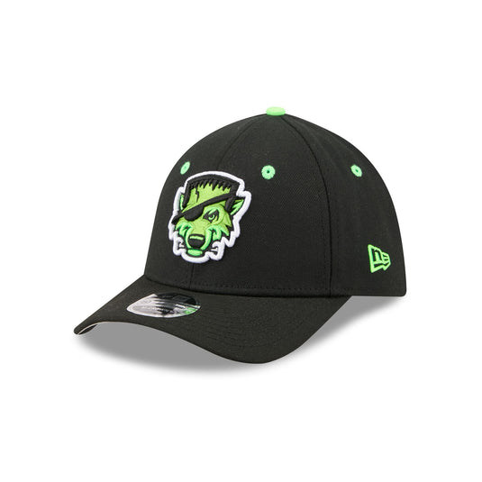 Erie SeaWolves Theme Night Black Neon 39THIRTY M-Crown Stretch Fit Hat - New Era Cap