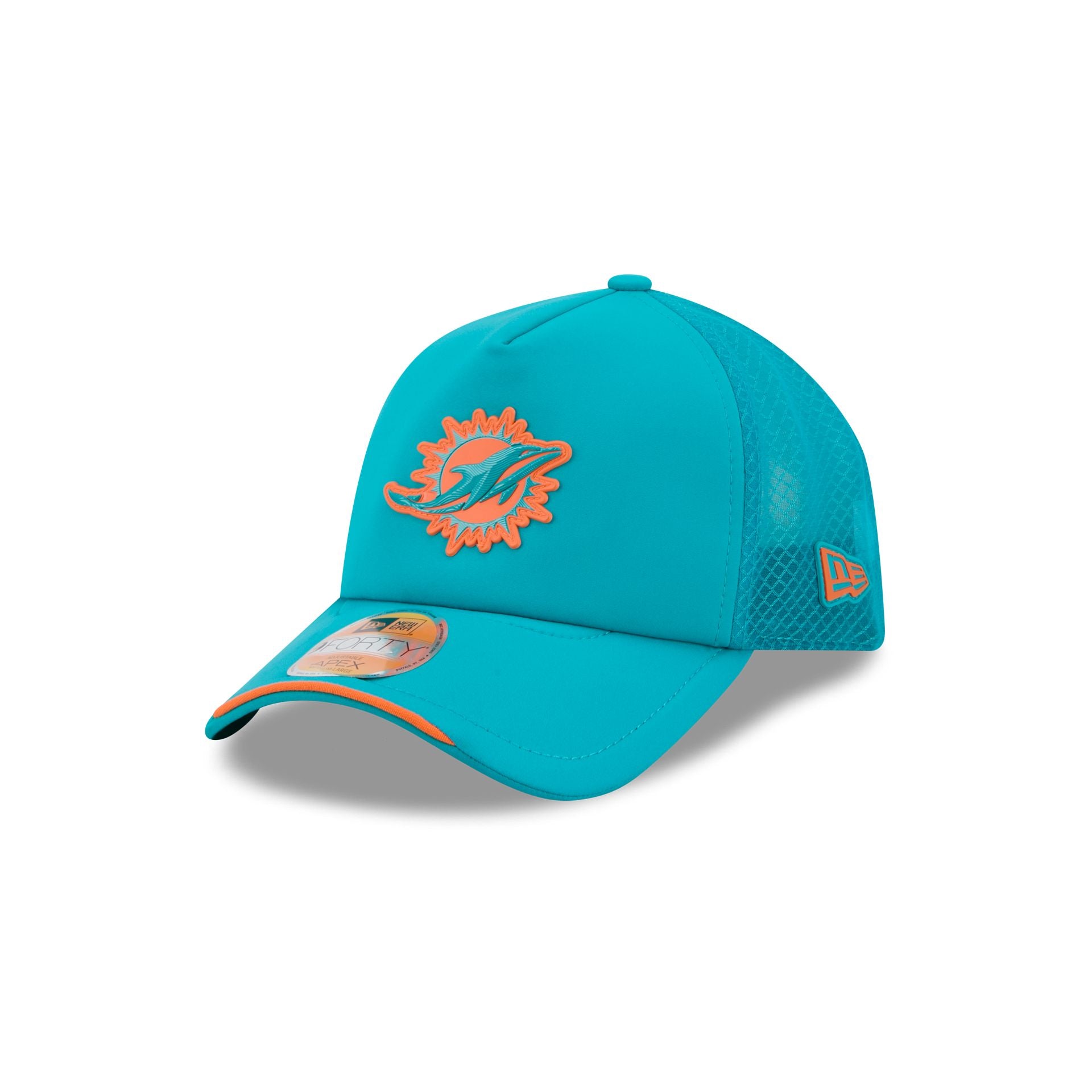 Miami Dolphins 2026 Sideline 9FORTY APEX Trucker Hat