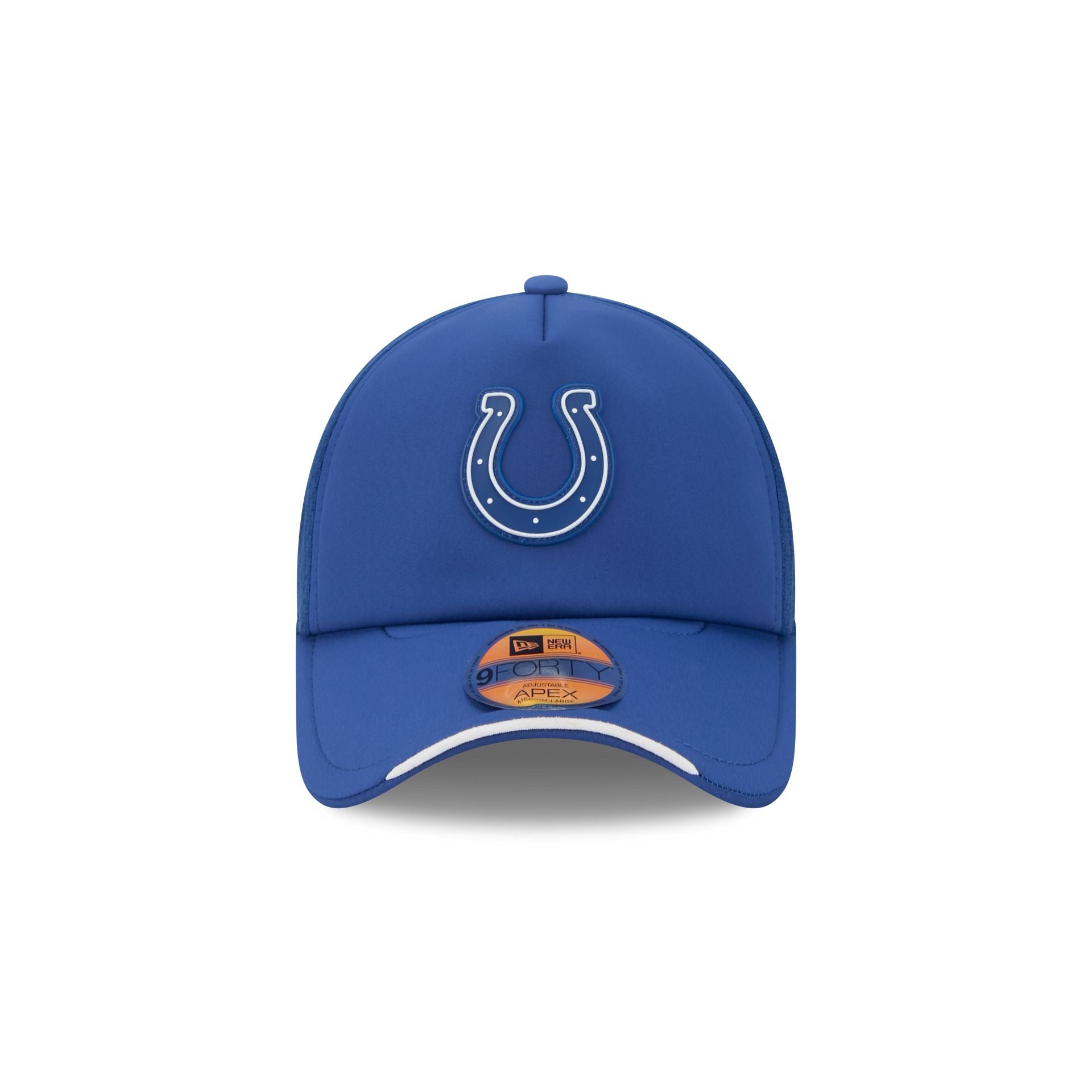 Indianapolis Colts 2026 Sideline 9FORTY APEX Trucker Hat
