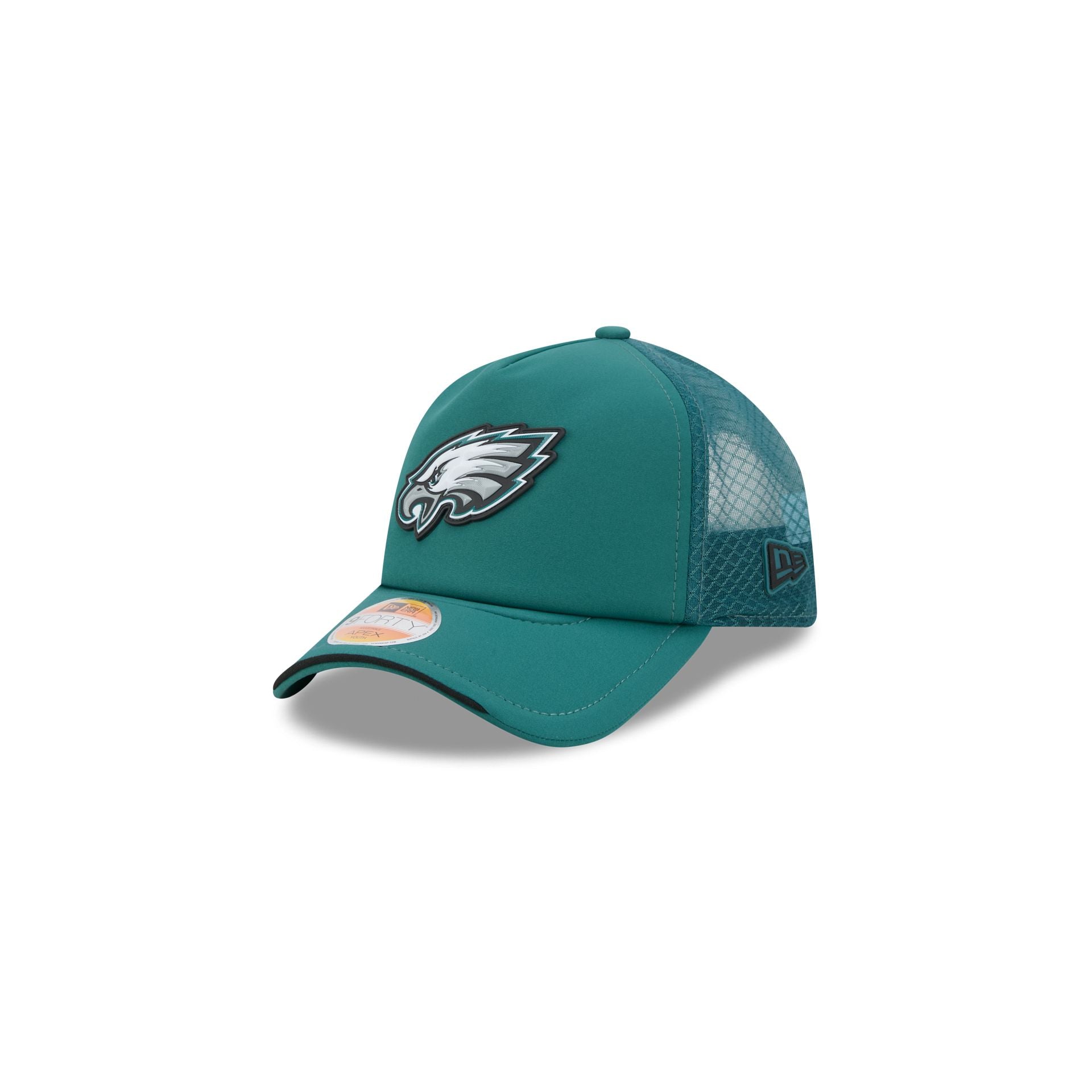 Philadelphia Eagles 2026 Sideline Kids 9FORTY APEX Trucker Hat