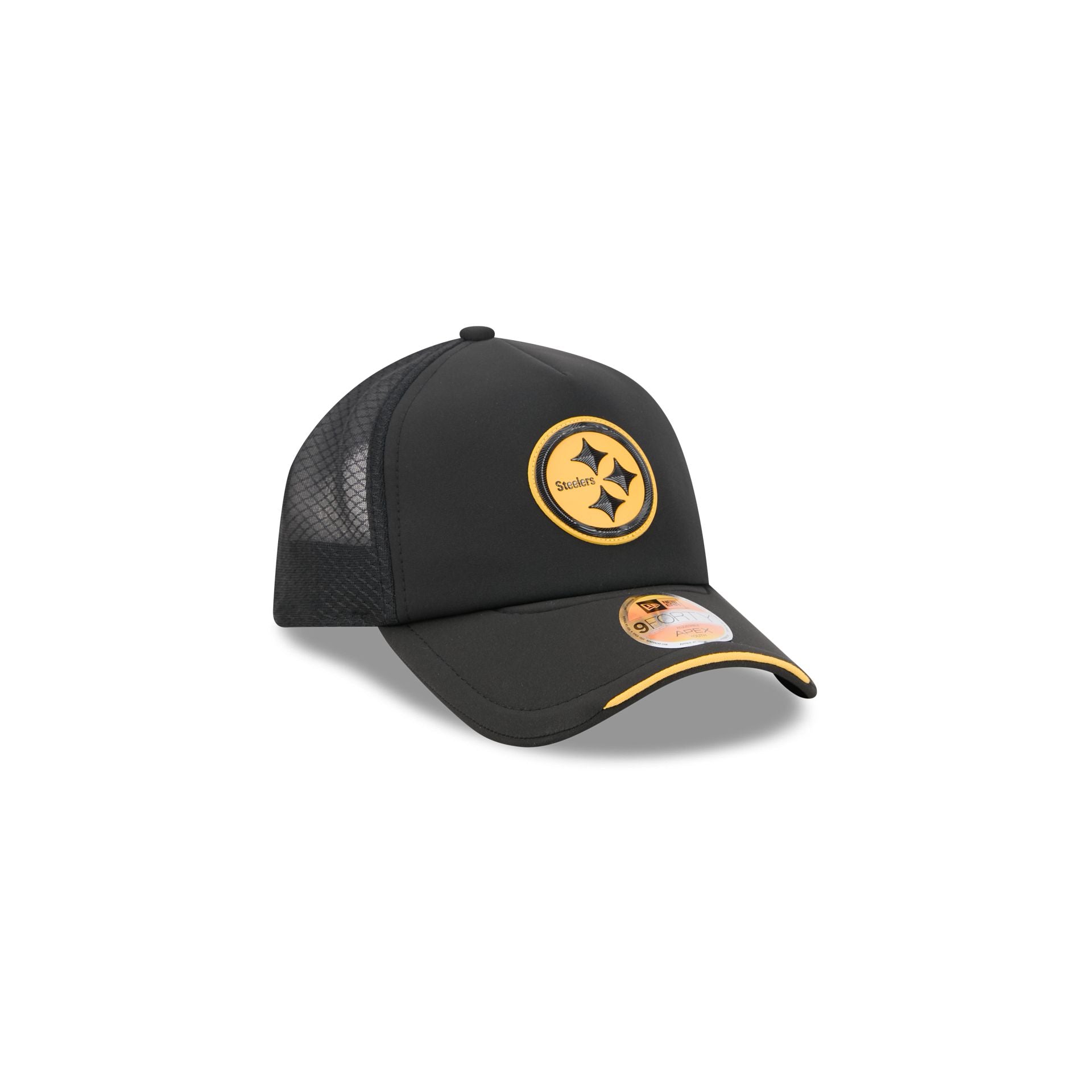Pittsburgh Steelers 2026 Sideline Kids 9FORTY APEX Trucker Hat