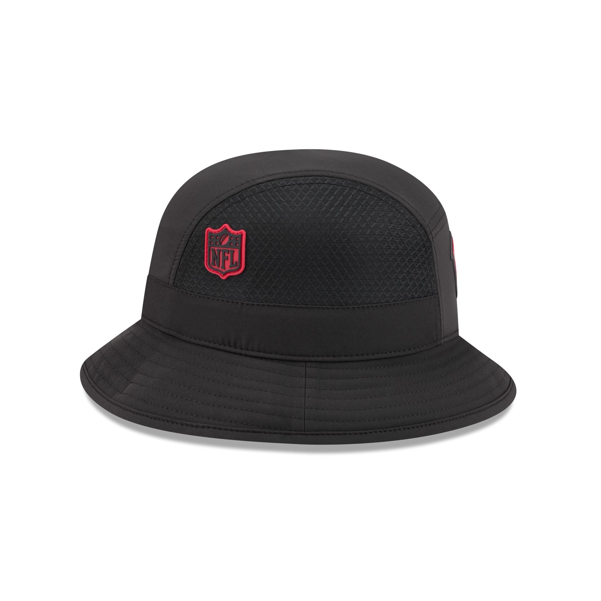 NEW ERA × Ameri LOGO TAPE BUCKET HAT Atlanta Falcons 2026 Sideline Stretch Bucket Hat – New Era Cap