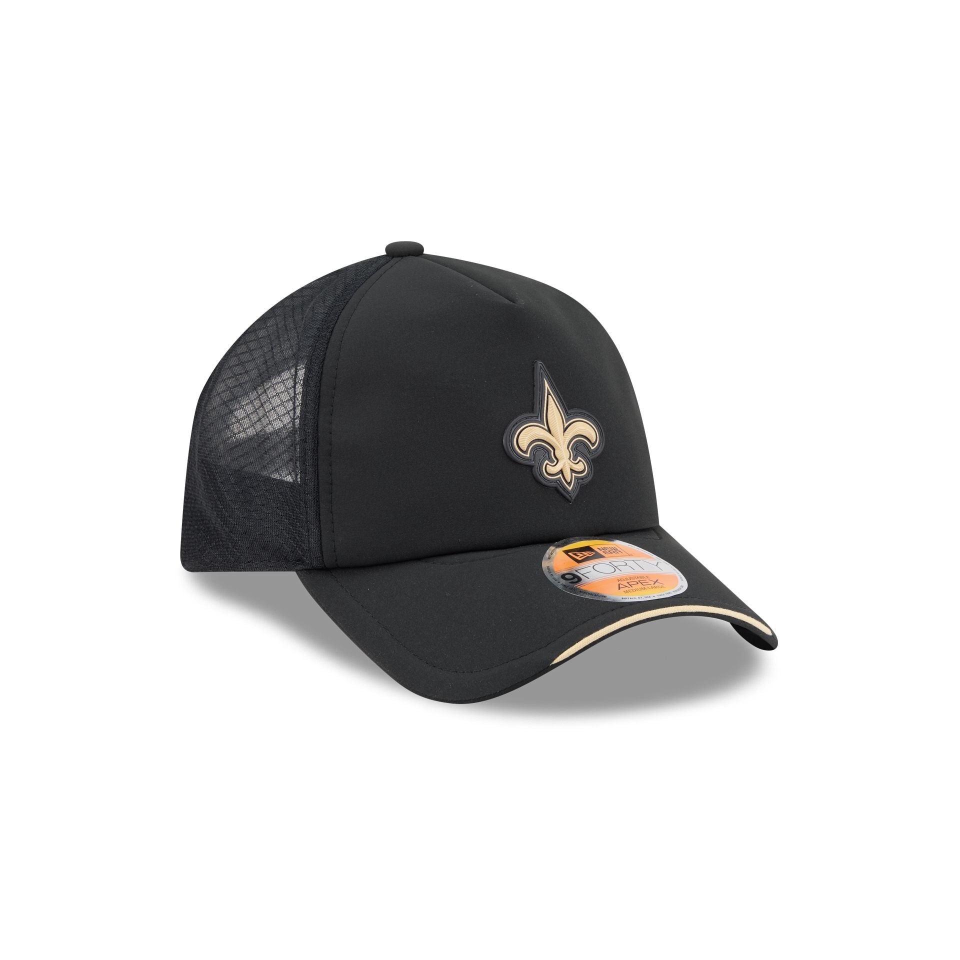 New Orleans Saints 2026 Sideline 9FORTY APEX Trucker Hat