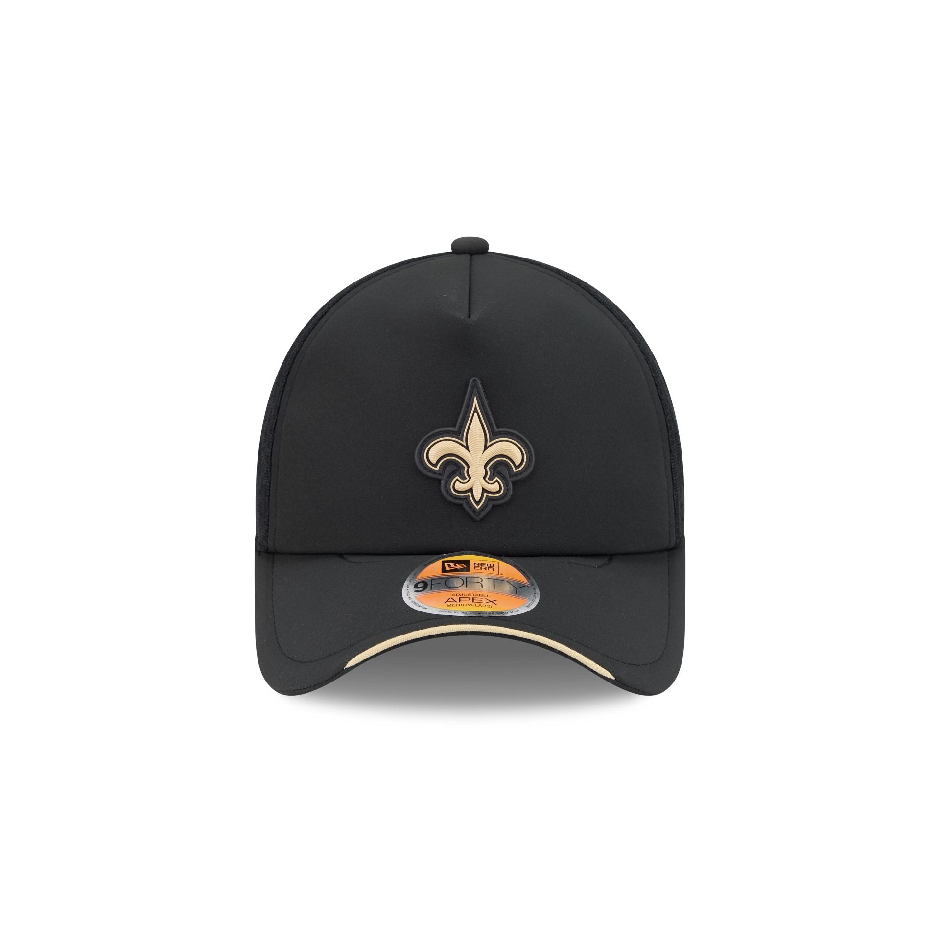 New Orleans Saints 2026 Sideline 9FORTY APEX Trucker Hat
