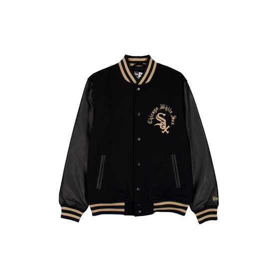Chicago White Sox Gothic Lettering Black Wool Varsity Jacket