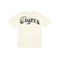 Detroit Tigers Gothic Lettering Chrome White T-Shirt