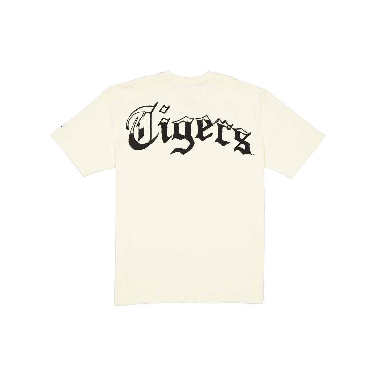 Detroit Tigers Gothic Lettering Chrome White T-Shirt
