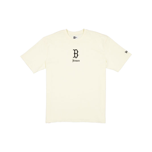 Boston Red Sox Gothic Lettering Chrome White T-Shirt