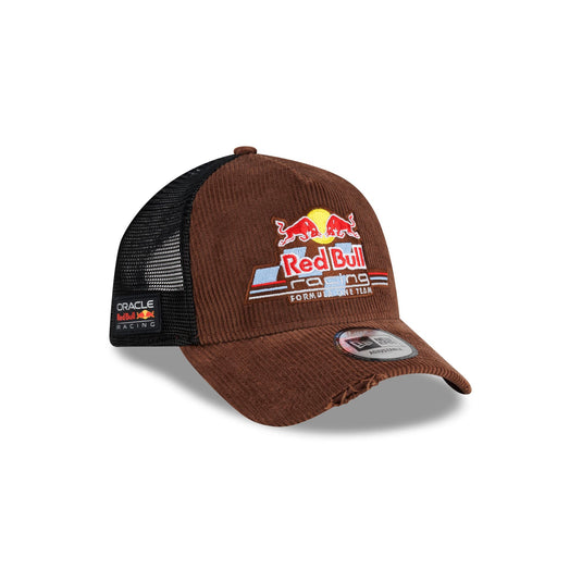 Oracle Red Bull Racing Distressed Brown Corduroy 9FORTY A-Frame Trucker Hat