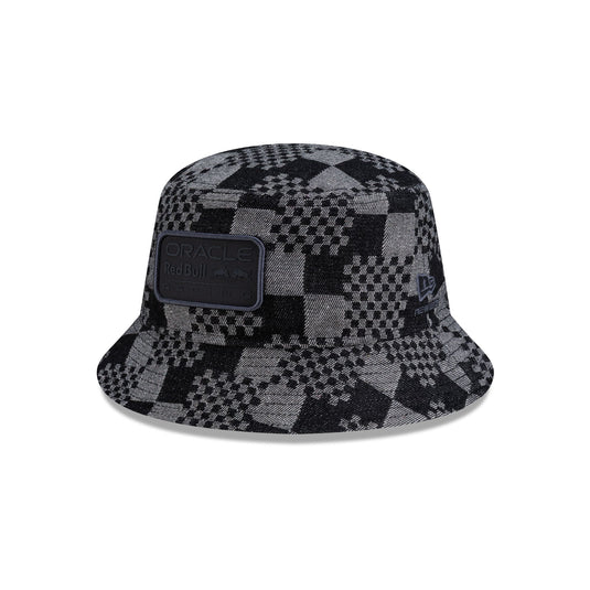 Oracle Red Bull Racing Patterned Black Denim Bucket Hat