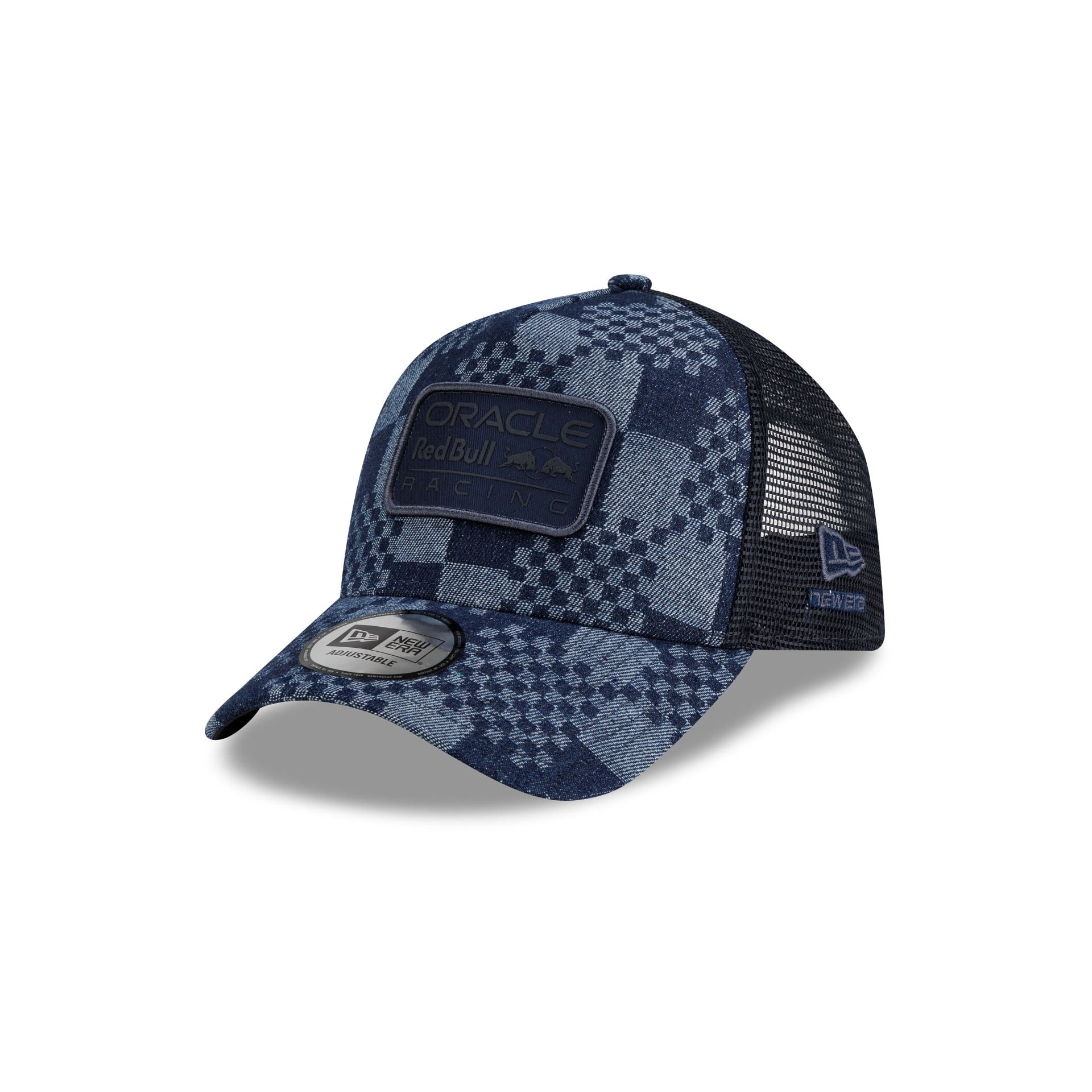 Oracle Red Bull Racing Patterned Navy Denim 9FORTY A-Frame Trucker Hat
