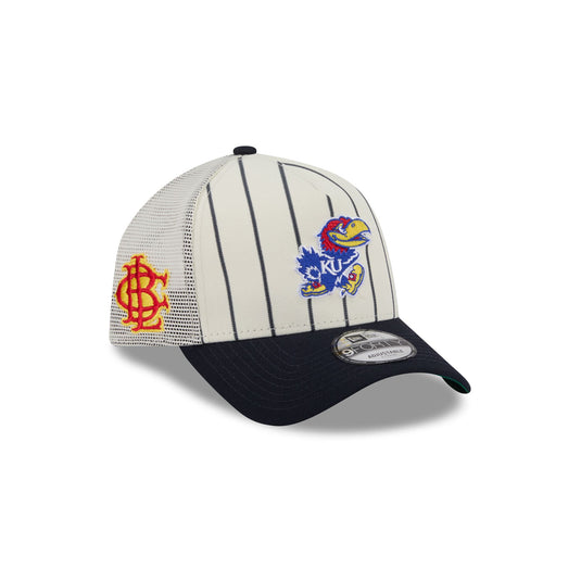 Big League Chew® x Kansas Jayhawks Pinstripe 9FORTY A-Frame Trucker Hat - New Era Cap