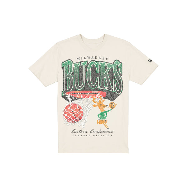 Milwaukee Bucks Sport Classics Distressed Print Chrome T-Shirt